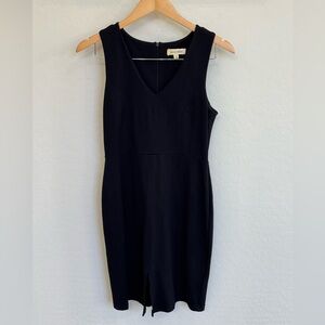 Black Swan Black Sleeveless V-Neck Midi Dress Front Slit Like New Size Medium